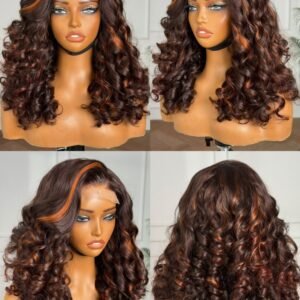 SDD ORANGE HIGHLIGHTS CLOSURE WIG